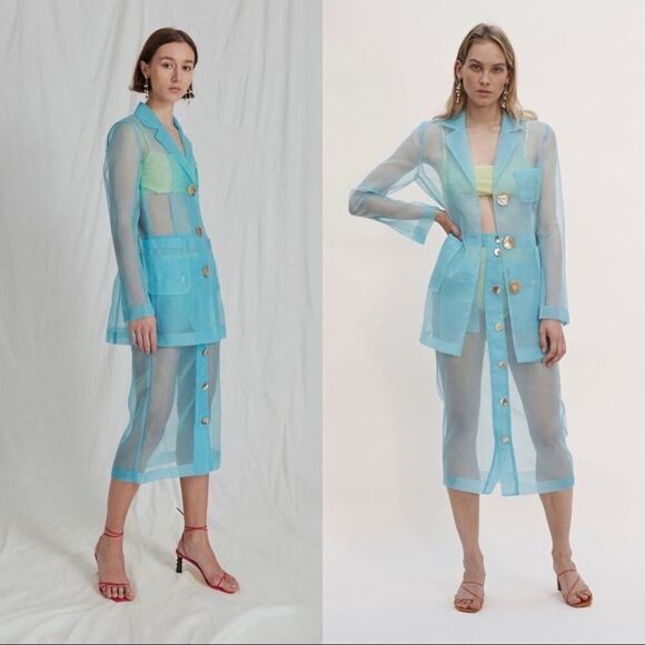 Rejina Pyo Sophie Organza Sheer Jacket size UK8 - Picture 9 of 12